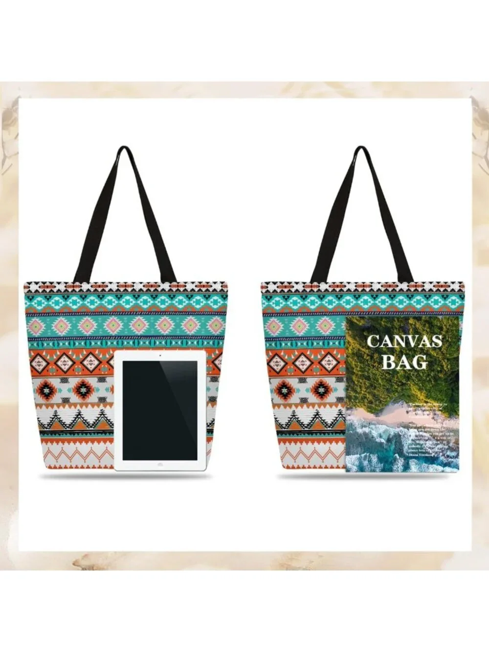 Stylish Canvas Tote Bag for Women - Casual Grocery Shopping & Everyday Use